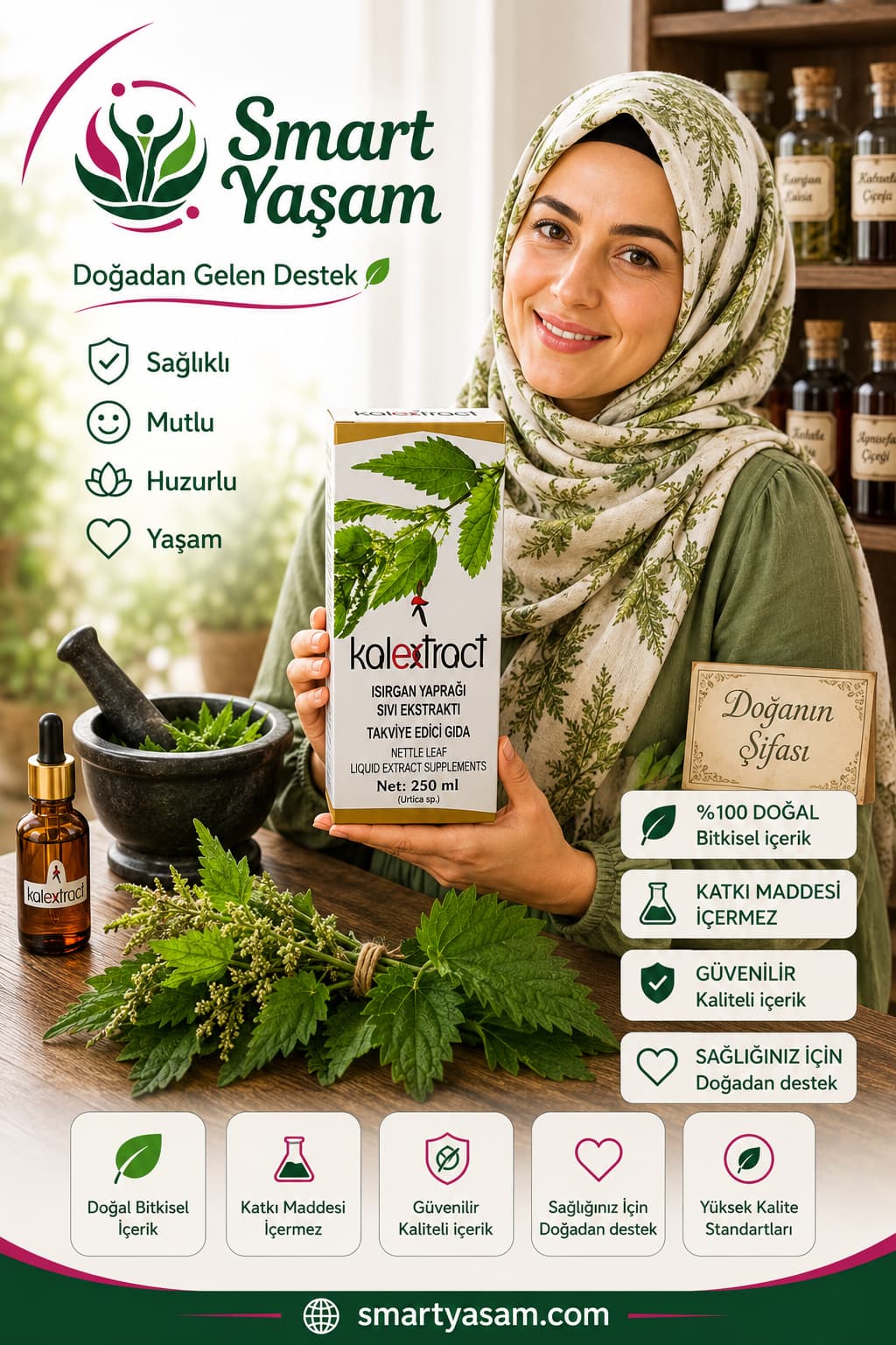 Isırgan Yaprağı Sıvı Ekstraktı – 250 ml – Takviye Edici Gıda