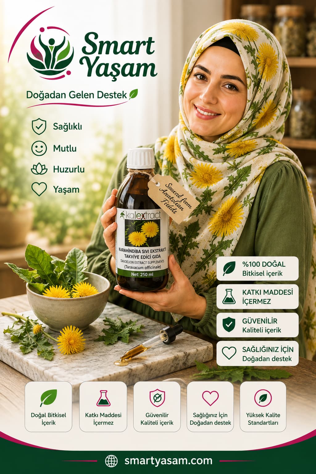 Karahindiba Sıvı Ekstraktı – 250 ml – Takviye Edici Gıda