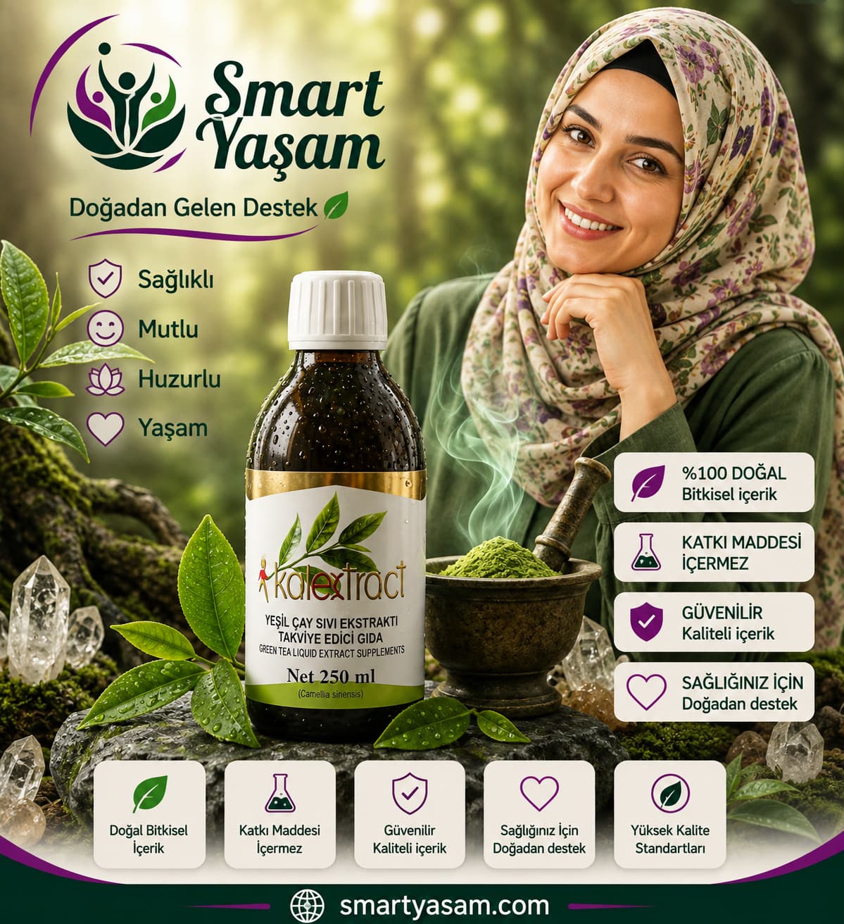 Yeşil Çay Sıvı Ekstraktı – 250 ml – Takviye Edici Gıda