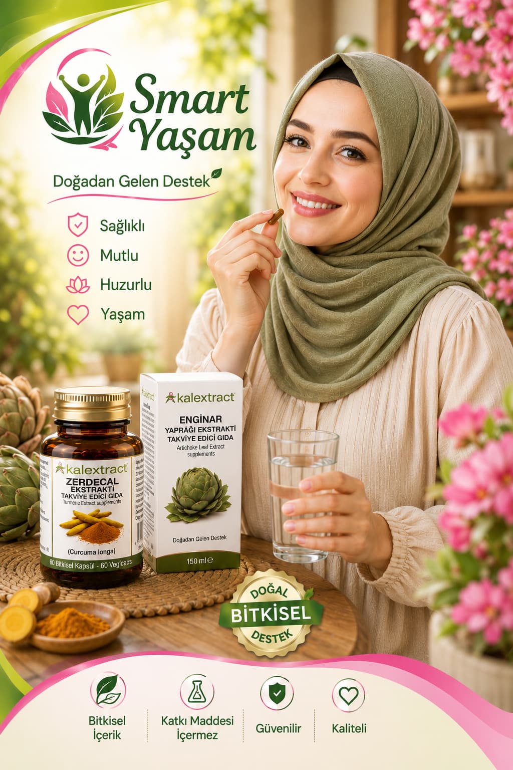 Zerdeçal Ekstraktı – 60 Adet Bitkisel Kapsül – Takviye Edici Gıda