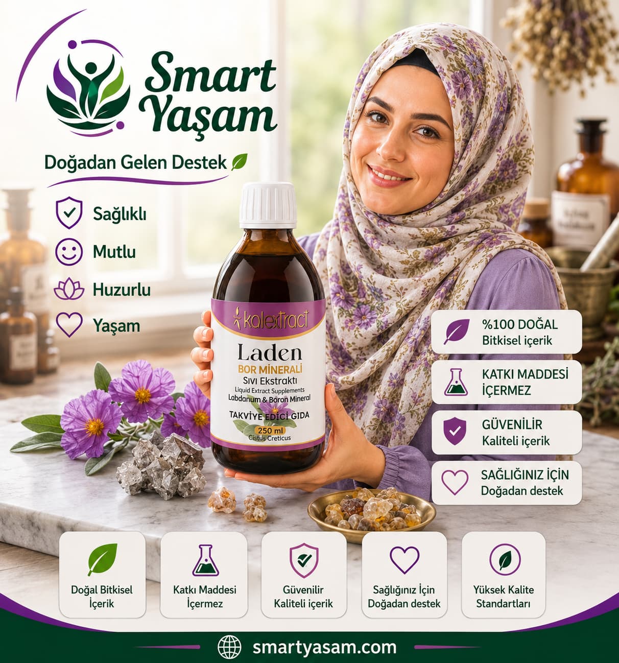 Laden & Bor Minerali Sıvı Ekstraktı – 250 ml – Takviye Edici Gıda