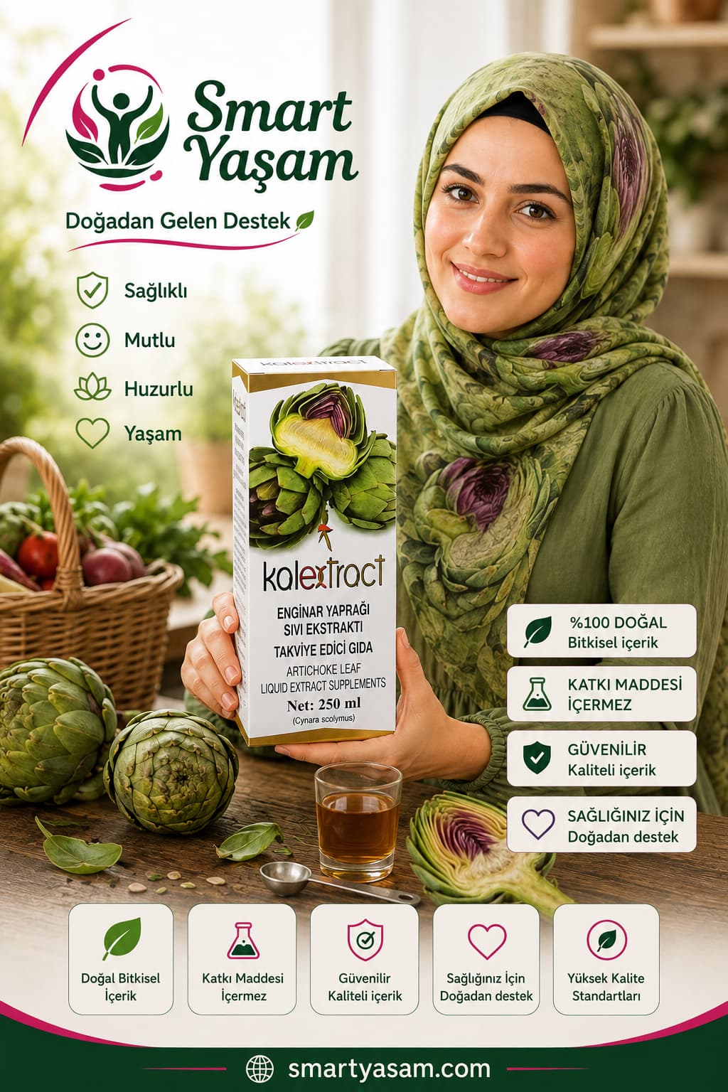 Enginar Yaprağı Sıvı Ekstraktı – 250 ml – Takviye Edici Gıda