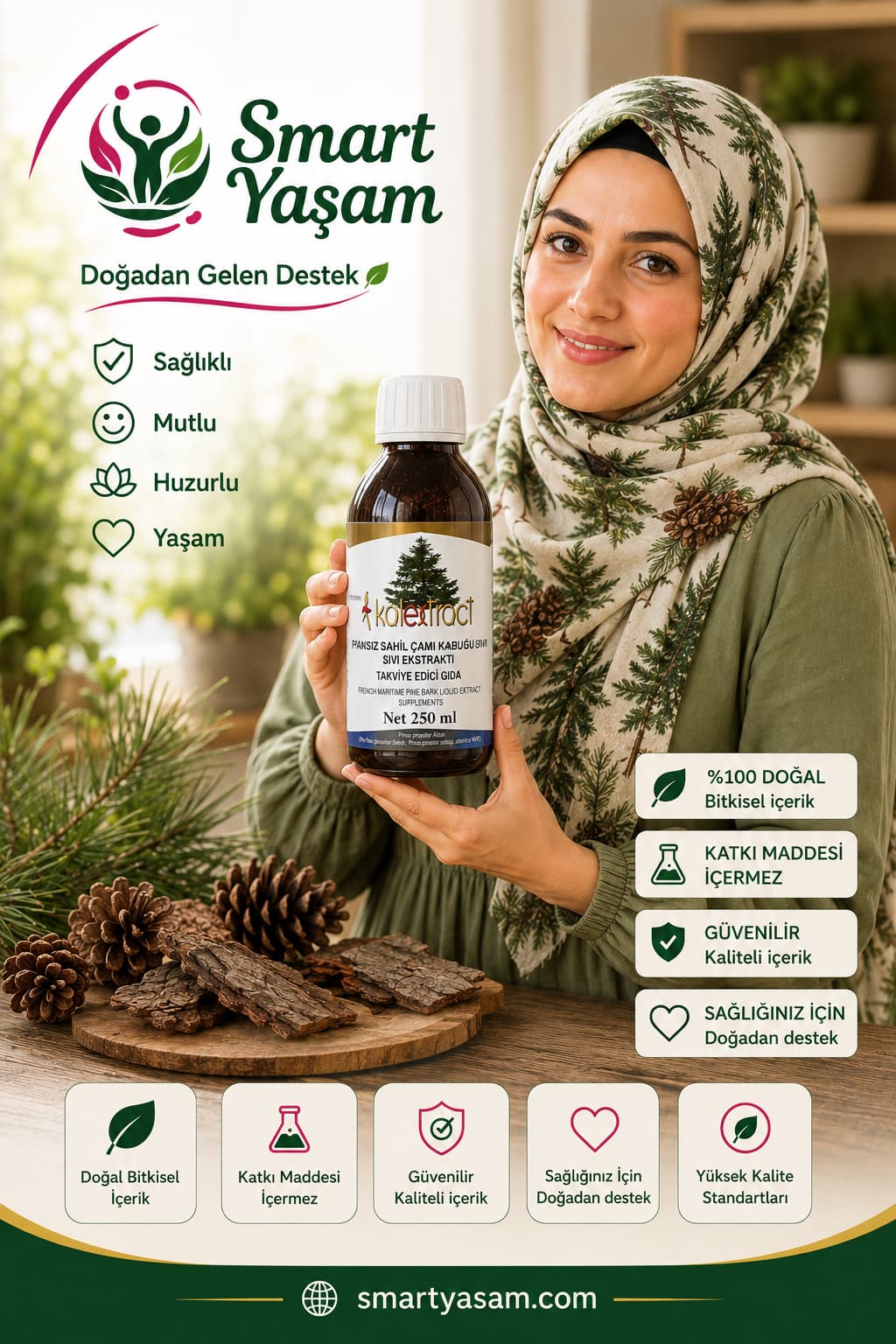 Fransız Sahil Çamı Kabuğu Sıvı Ekstraktı – 250 ml – Takviye Edici Gıda